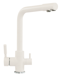 Смеситель для кухни Polygran Высокий дуо белый хлопок 660717